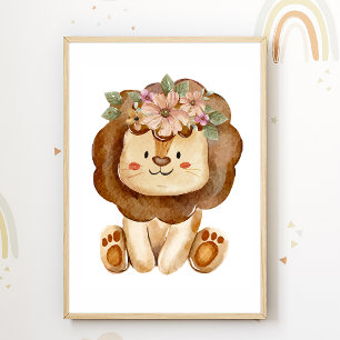 Affiche de pépinière de fleurs de lion mignonnes D