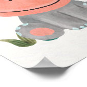 Affiche de pépinière de hippopotame mignon décorat (Coin)