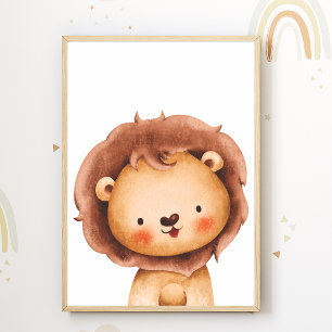 Affiche de pépinière de lion mignon décoration de