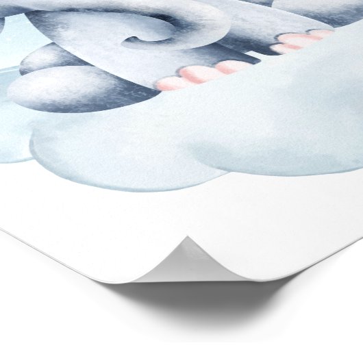 Affiche de pépinière de nuage d'éléphant Chambre d (Coin)