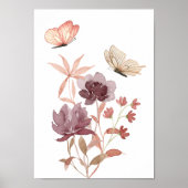 Affiche de pépinière de papillon de fleurs pour la (Devant)