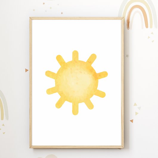 Affiche de pépinière de soleil pastel pour la déco
