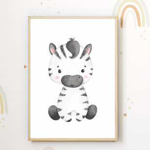 Affiche de pépinière de zèbre mignon décoration de