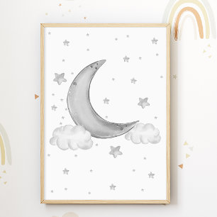 Affiche de pépinière d'étoiles de lune Enfants Cha