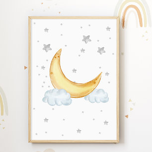 Affiche de pépinière étoiles lune pour chambre d'e