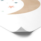 Affiche de pépinière Lune et Étoiles à l'aquarelle (Coin)