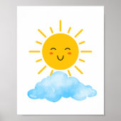 Affiche de pépinière Soleil et nuages (Devant)