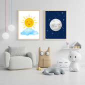 Affiche de pépinière Soleil et nuages