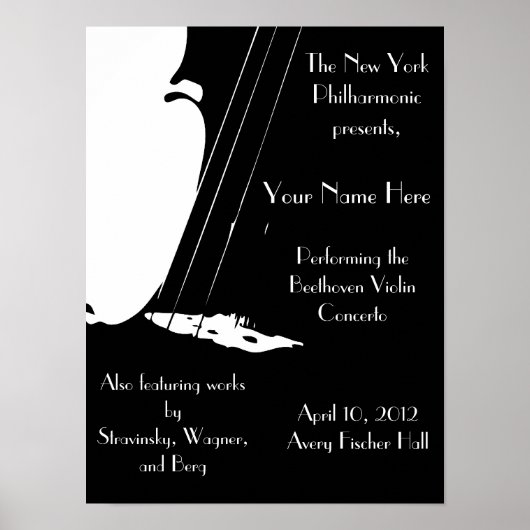 Affiche de performances personnalisable 12x16 (Devant)