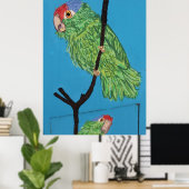 affiche de perroquet vert (Bureau à domicile)