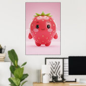 Affiche de personnage de fraise mignonne (Bureau à domicile)