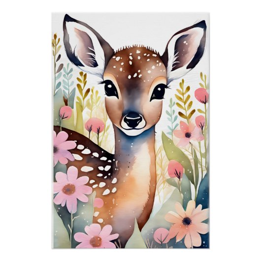 Affiche de petit cerf mignon (Devant)