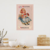 Affiche de petite fille aux fleurs (Cuisine)
