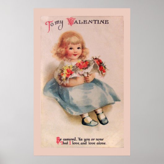 Affiche de petite fille aux fleurs (Devant)