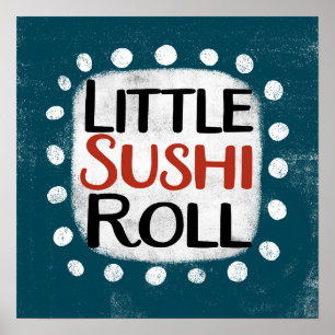 Affiche de petite roulade de sushi sur le mur