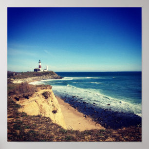 affiche de phare de point de montauk
