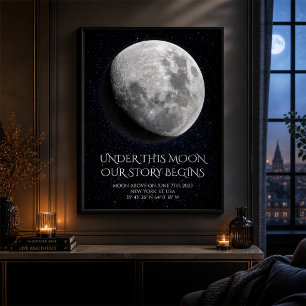 Affiche de phase lunaire pour couple pour le 1er a