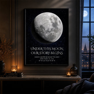 Affiche de phase lunaire pour couple pour le 1er a