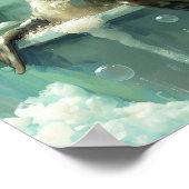 Affiche de Phoque Mignon dans un Bain de Bulles (Coin)