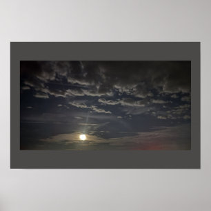 Affiche de photo de clair de lune et de nuages