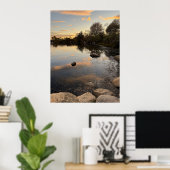 Affiche de photo de coucher de soleil sur l'étang (Bureau à domicile)