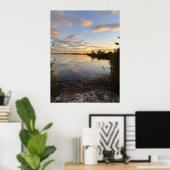 Affiche de photo de coucher de soleil sur l'étang (Bureau à domicile)