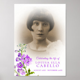 Affiche de photo de dauphinelle violette de mémori