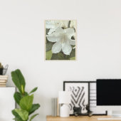 Affiche de photo de fleurs blanches (Bureau à domicile)