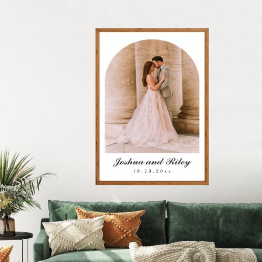 Affiche de photo de mariage classique avec design 