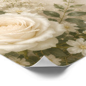 Affiche de photo de mariage personnalisée | Floral (Coin)