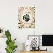Affiche de photo de mariage personnalisée | Floral (Bureau à domicile)