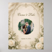 Affiche de photo de mariage personnalisée | Floral (Devant)