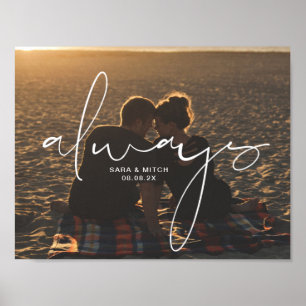 Affiche de photo de mariage toujours signe Noms et