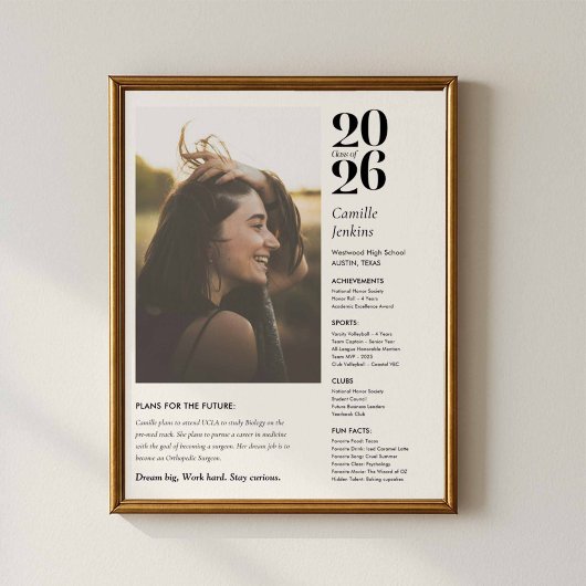 Affiche de photo de remise de diplôme Promotion 20