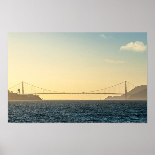 Affiche de photo d'impression du pont côtier doré (Devant)