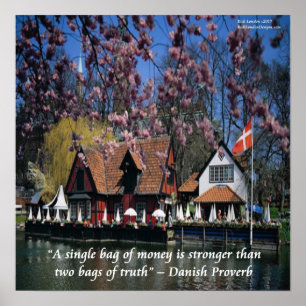 Affiche de photo du Danemark et proverbe danois dr