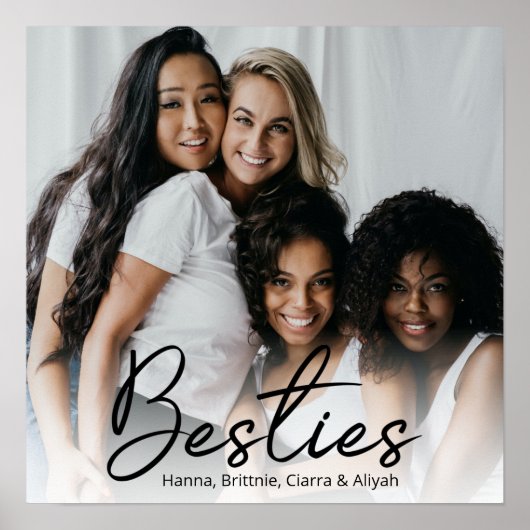 Affiche de photo personnalisée Besties Script (Devant)