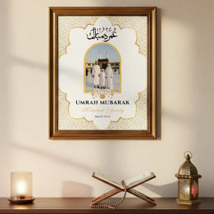 Affiche de photo personnalisée Umrah Mubarak Custo