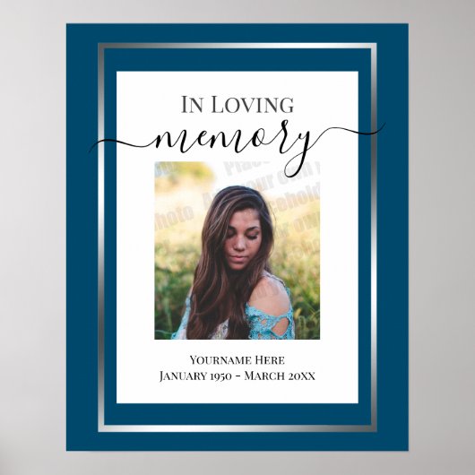 Affiche de photo simple à la mémoire de (Devant)