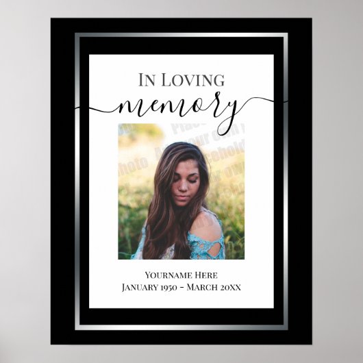 Affiche de photo simple « In Loving Memory » (Devant)