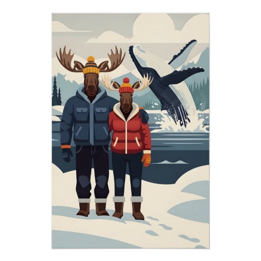 Affiche de photobombing de baleines d'Alaska (Devant)