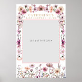 Affiche de Photobooth Fleur Sauvage Florale Rose – (Devant)
