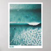 Affiche de photographie aérienne de surf sur l'océ (Devant)
