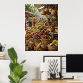 Affiche de photographie de marché tropical (Bureau à domicile)