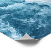 Affiche de photographie de vagues de l'océan bleu (Coin)