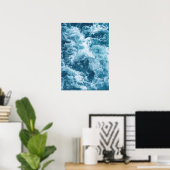 Affiche de photographie de vagues de l'océan bleu (Bureau à domicile)