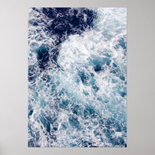 Affiche de photographie de vagues de l'océan bleu