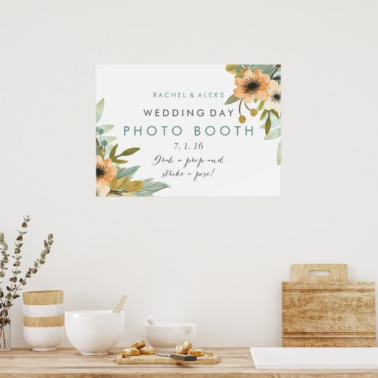 Affiche de photomaton à l'aquarelle fleurie (Cuisine)