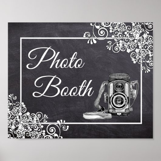 Affiche de photomaton de mariage à l'aspect tablea (Devant)