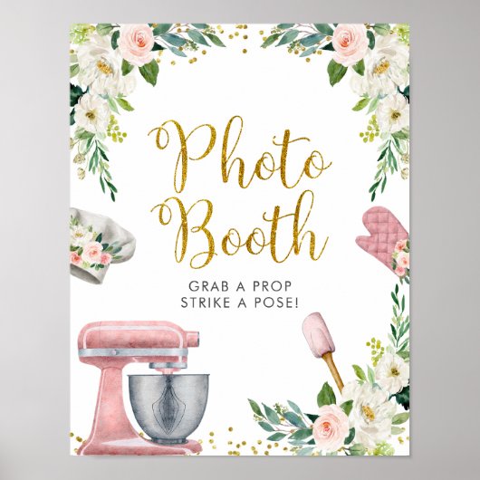 Affiche de photomaton de mariage Floral Kitchen (Devant)